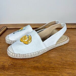 NEW Talbots Izzy Slingback Beaded Espadrille Flats Lemons Size 7.5